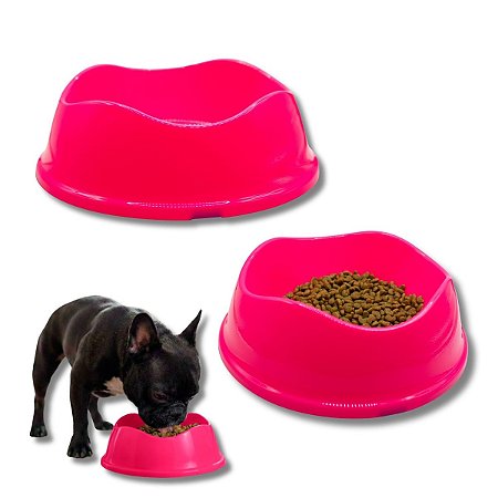 Kit Comedouro e Bebedouro Para Cães e Gatos Stark Bowl 550ml Pink Neon