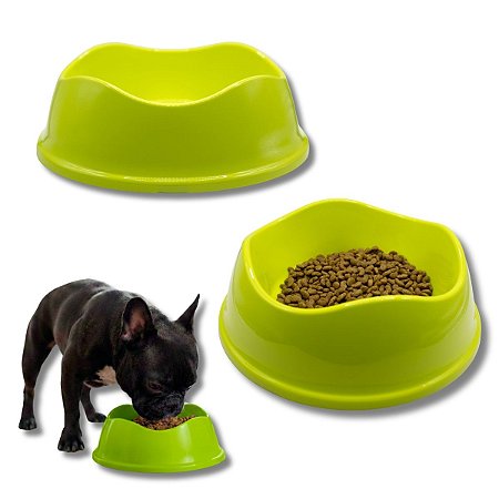 Kit Comedouro e Bebedouro Para Cães e Gatos Stark Bowl 550ml Verde Neon