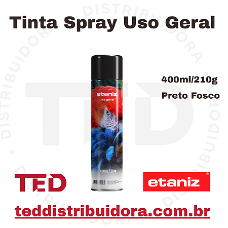 TINTA SPRAY USO GERAL PRETO FOSCO ETANIZ 400ML/210G