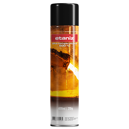 Tinta Spray Alta Temperatura Preto Fosco 400ml 210g Etaniz