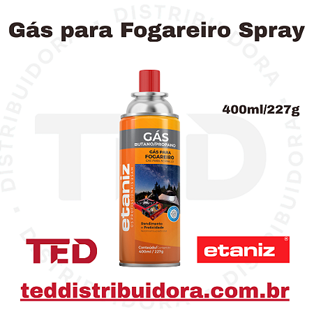 GAS PARA FOGAREIRO SPRAY 400ML/227G ETANIZ