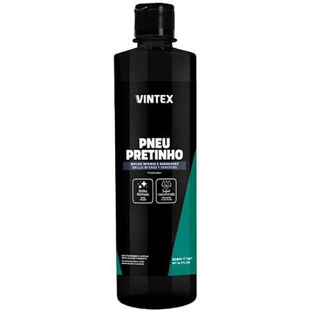 Pneu Pretinho 500ml Revitalizador de Pneus Brilho Intenso Vintex