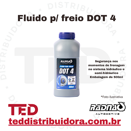 FLUIDO PARA FREIO DOT 4 RADNAQ 500ML