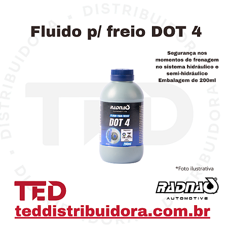 FLUIDO PARA FREIO DOT 4 RADNAQ 200ML