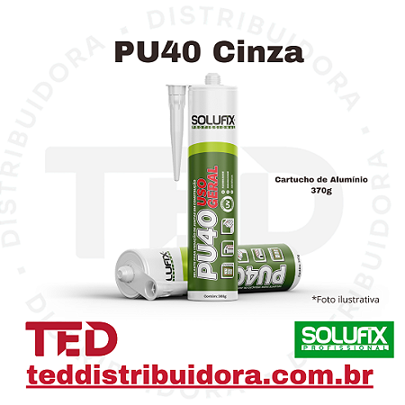 ADESIVO SELANTE CART ALUMINIO PU CINZA SOLUFIX 370G