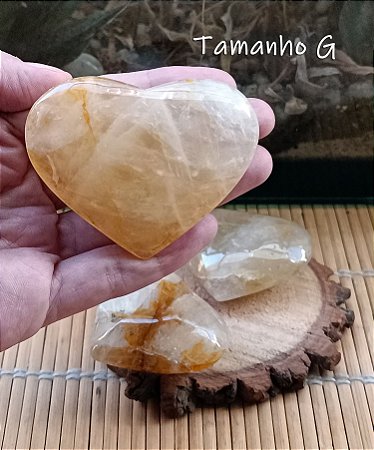 Coração Quartzo Hematóide - 3 Tamanhos