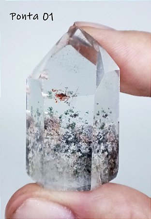 Ponta Lapidada de Quartzo Lodolita