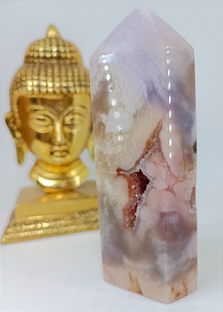 Ponta Ametista Rosa com Geodo