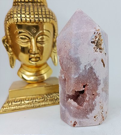 Ponta de Ametista Rosa com Lindo Geodo