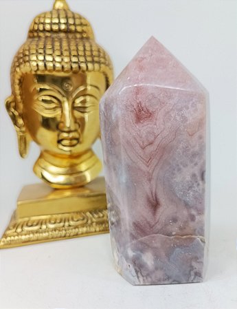 Bela Formação Ponta de Ametista Rosa