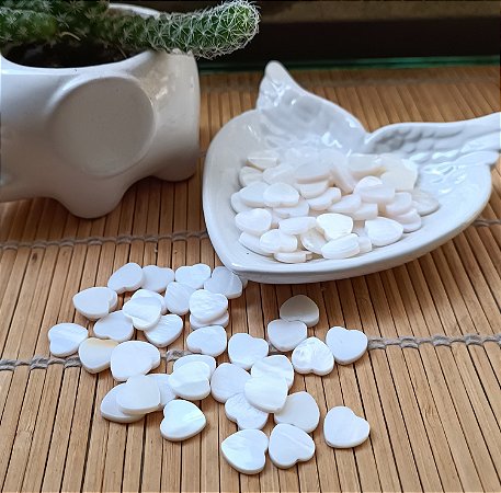 Mini Coração Madre Pérola - Pacote com 10 unidades