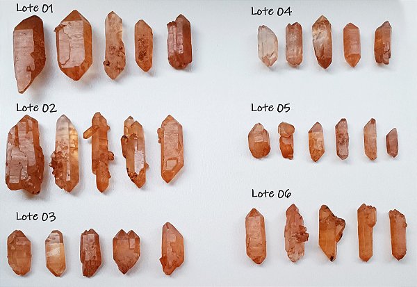 Lotes Ponta Natural Quartzo Tangerina Biterminada