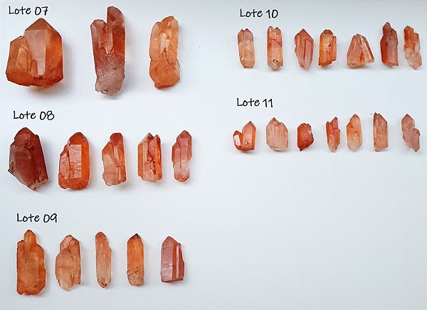Lotes Ponta Natural Quartzo Tangerina Gêmeos