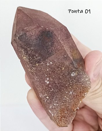 Pontas Cristal com Incrustação de Goethita