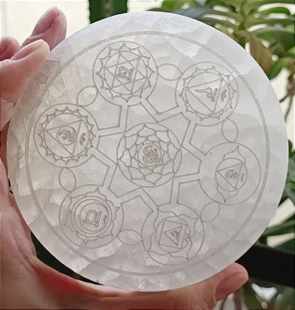 Porta Copo de Selenita 7 chakras