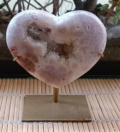 Coração de Ametista Rosa com Geodo 01