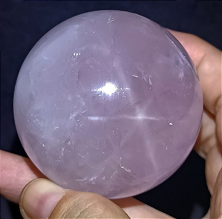 Esfera de Quartzo Rosa com o Asterismo