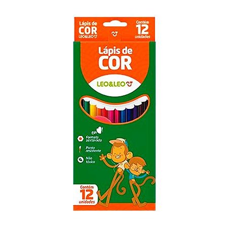 LÁPIS 12 CORES REDONDO FLEX LEOELEO