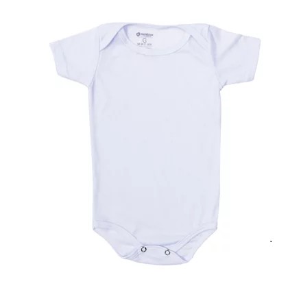 Body Infantil Branco Manga Curta 100% Poliéster
