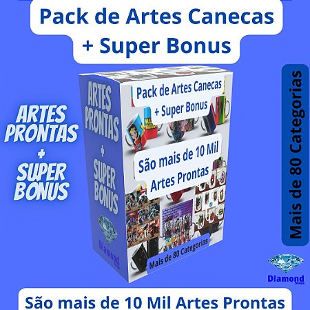Pack de Artes para Canecas - Super Pack - Mais Super Bônus