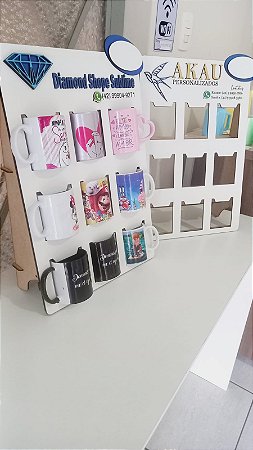 Expositor de Canecas com Capacidade de 9 Canecas - Personalizado e Sem Personalização