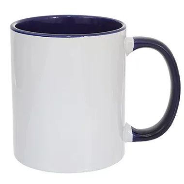 Canecas de Cerâmica Branca Com Interior E Alça Azul Escuro Para Sublimação 325ml - Mr. Mug