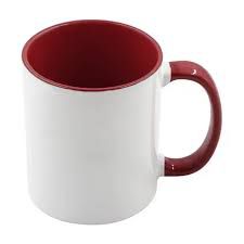 Canecas de Cerâmica Branca Com Interior E Alça Bordo Para Sublimação 325ml - Mr. Mug