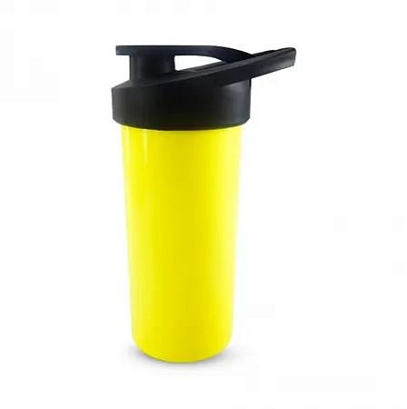 COPO DE POLIMERO AMARELO COM TAMPA PRETA 475ML