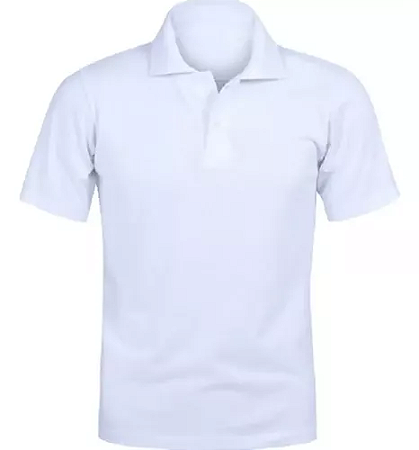 Camiseta Gola polo 100% poliéster sem bolso manga curta cor branca
