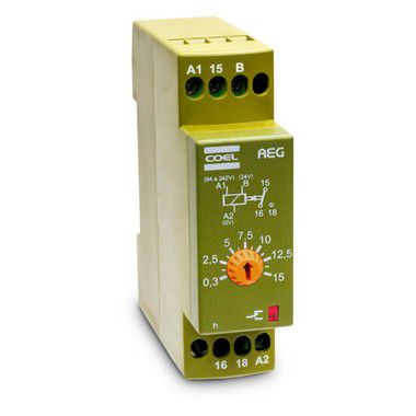 AEG-UES-P RELÉ DE TEMPO COM RETARDO/PULSO ANALÓGICO 94 À 240 VCA E 24VCA/VCC 15,0 SEG COEL