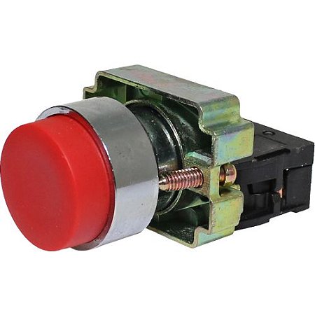 M20ARR-R-1B BOTÃO PULSADOR NÃO FACEADO 22MM METÁLICO VERMELHO 1NF I23338 METALTEX