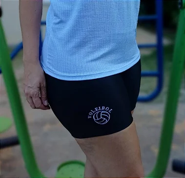 SHORTS SUPLEX PRETO BOLA BRANCA