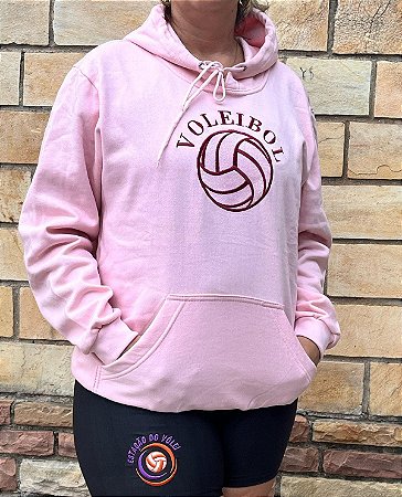 BLUSA MOLETOM CANGURU ROSA XG