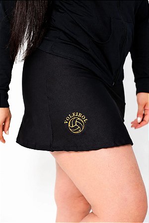 SHORTS SAIA SUPLEX PRETO BOLA DOURADA