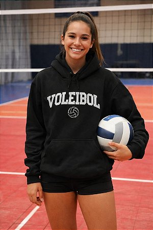 BLUSA MOLETOM CANGURU PRETO / BRANCO P AO GG