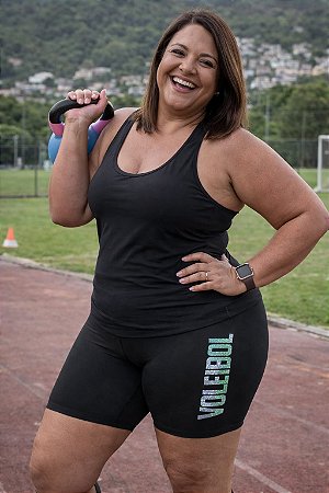 SHORTS SUPLEX PRETO PLUS BRILHO