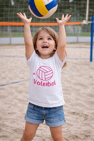 CAMISETA INFANTIL BOLA VÔLEI ROSA