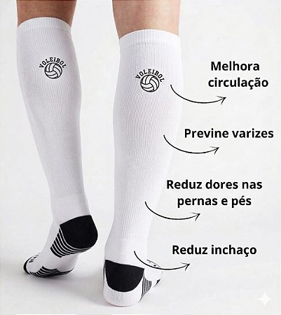 MEIÃO DE COMPRESSÃO BRANCO BOLA VÔLEI