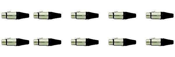 CONECTOR XLR FÊMEA 10 Unidades