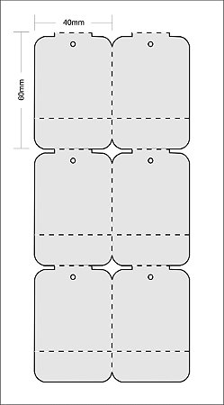 Etiqueta polietileno TAG 40x60mm Estrela com 999 etiquetas Com Serrilha