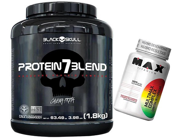 Protein 7 Blend 1,8kg Black Peanut + Multimax Complex 90 Cáps Max