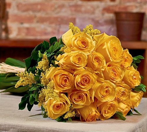 Buquê de rosas amarelas colombianas