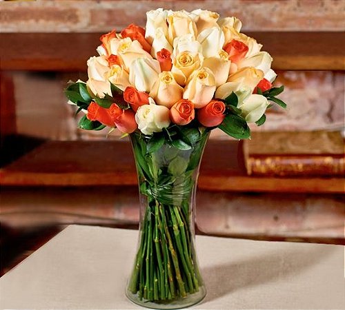 Buquê bicolor de rosas nacionais