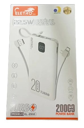 Carregador Portátil Kaidi Power Bank 20000mAh