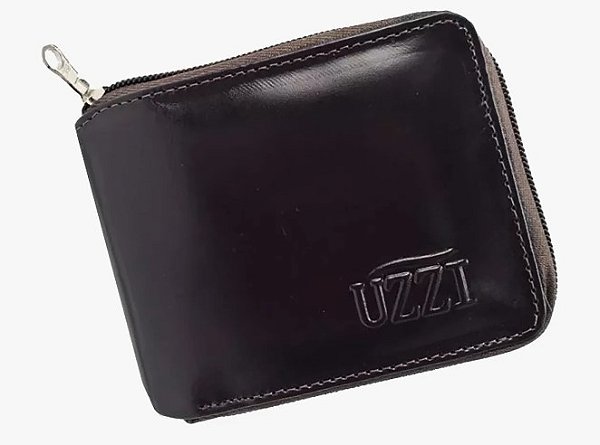 Carteira Masculina de Couro Uzzi com Zíper