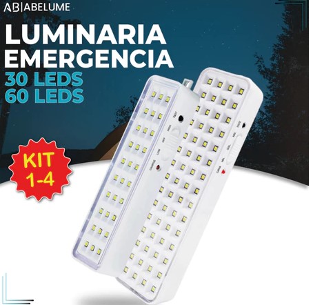Luminária Emergência 60 Leds Recarregável Bivolt