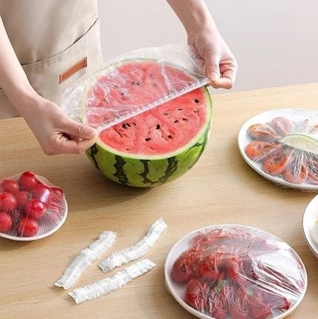 Kit 100 Tampas Plásticas Descartáveis para Alimentos