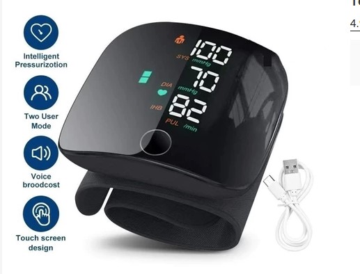 Medidor de Pressão Recarregável para Pulso