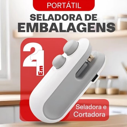 Mini Seladora Portátil 2 em 1 com Carga USB