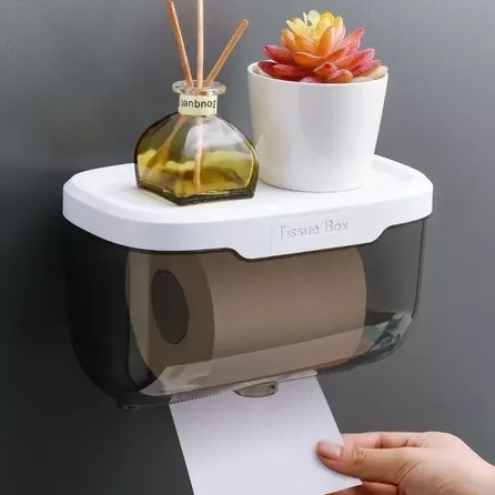 Suporte Papel Higiênico Parede Com Organizador